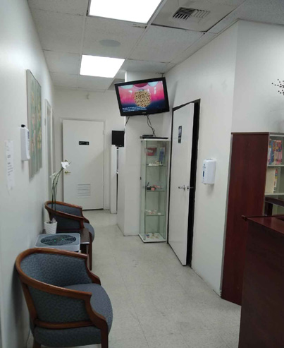 Patient waiting room at Excel Dental Care